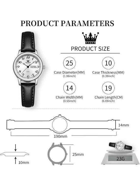 Olevs Women\'s Silver Black Vintage Leather Waterproof Reloj Mujer Luxury Watch main image 6